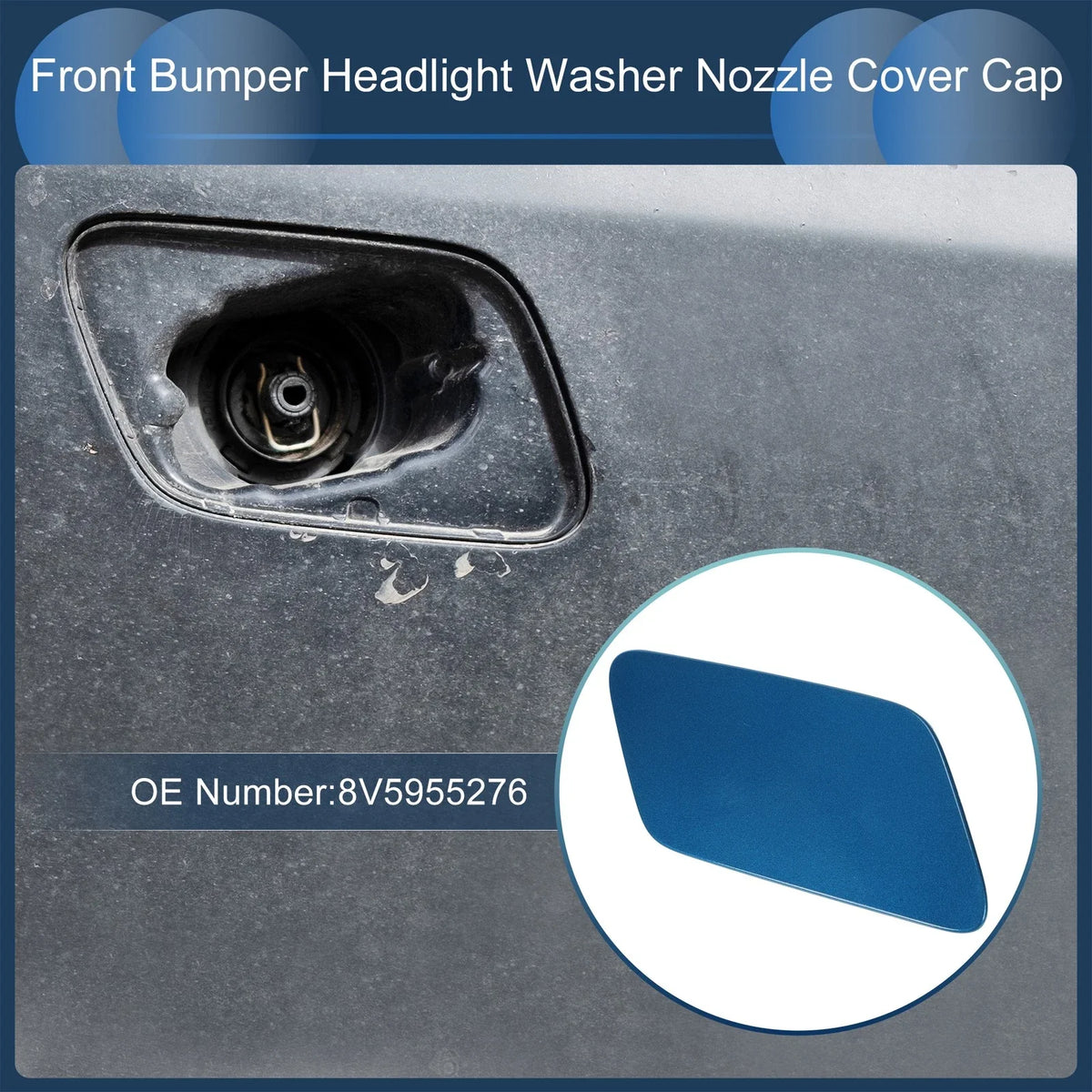 Front Right Washer Nozzle Cover Cap for Audi A3 8V (2013–2016) Blue