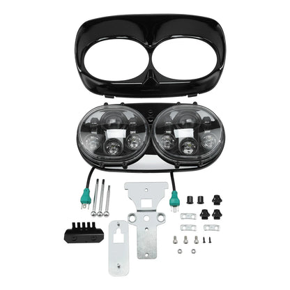 5.75" Projector Dual LED Headlight for Road Glide Harley Touring 1998-2013