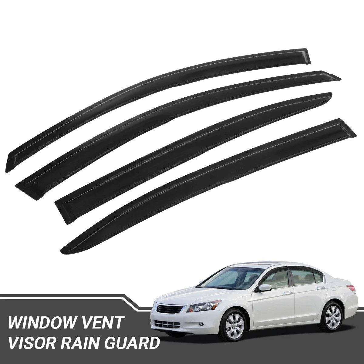JDM Side Window Vent Visor Rain Guard for Honda Accord (2008–2012)
