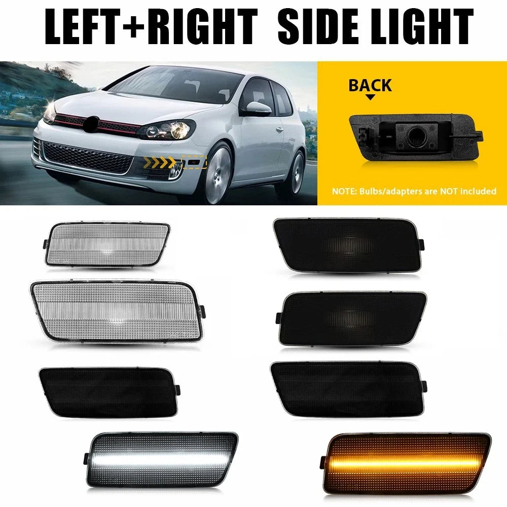 Side Marker Lights - Clear/Smoked Lens for VW GTI MK6 2010-2014