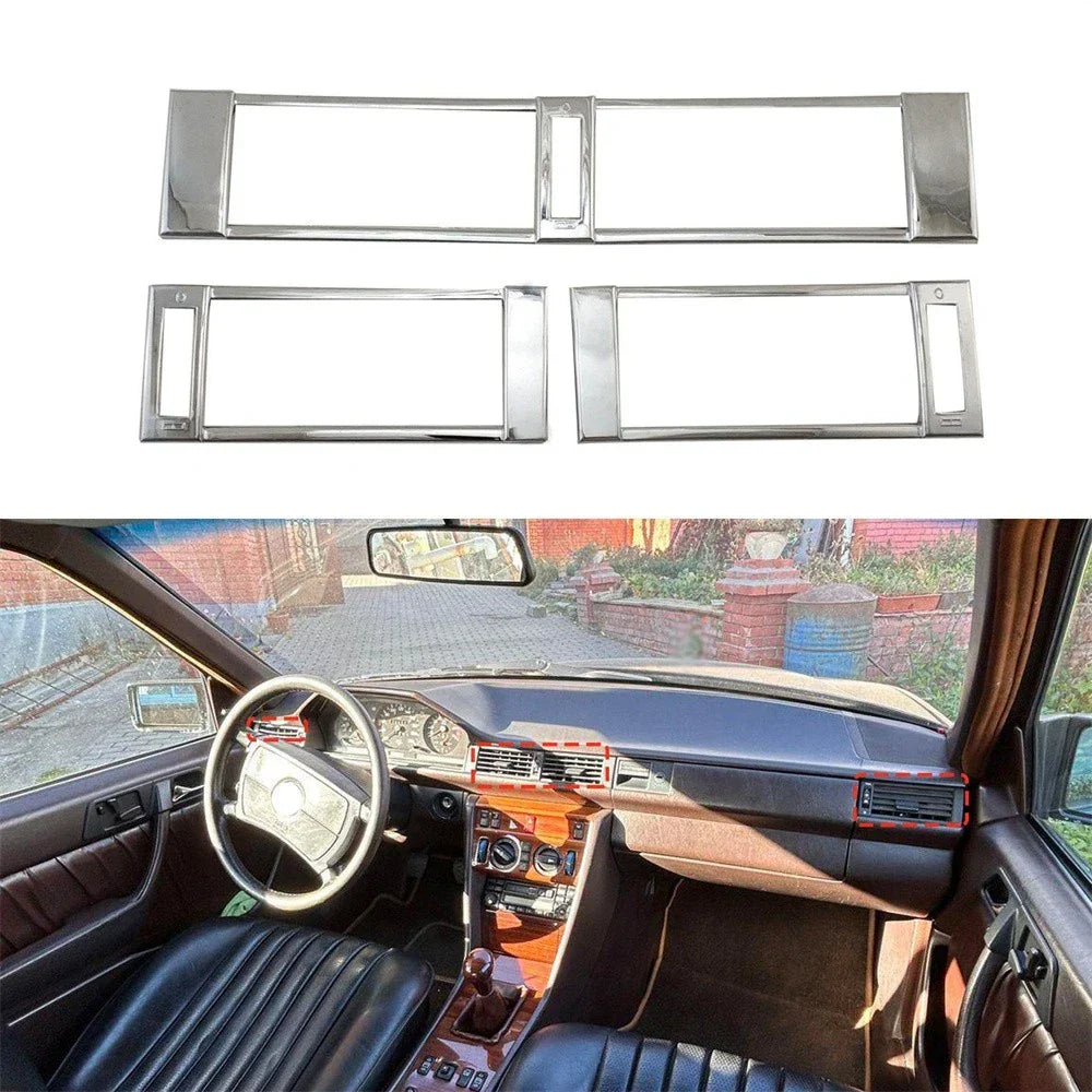 Air Vent Trim Kit - Silver ABS for W124 Benz (1986-1994)