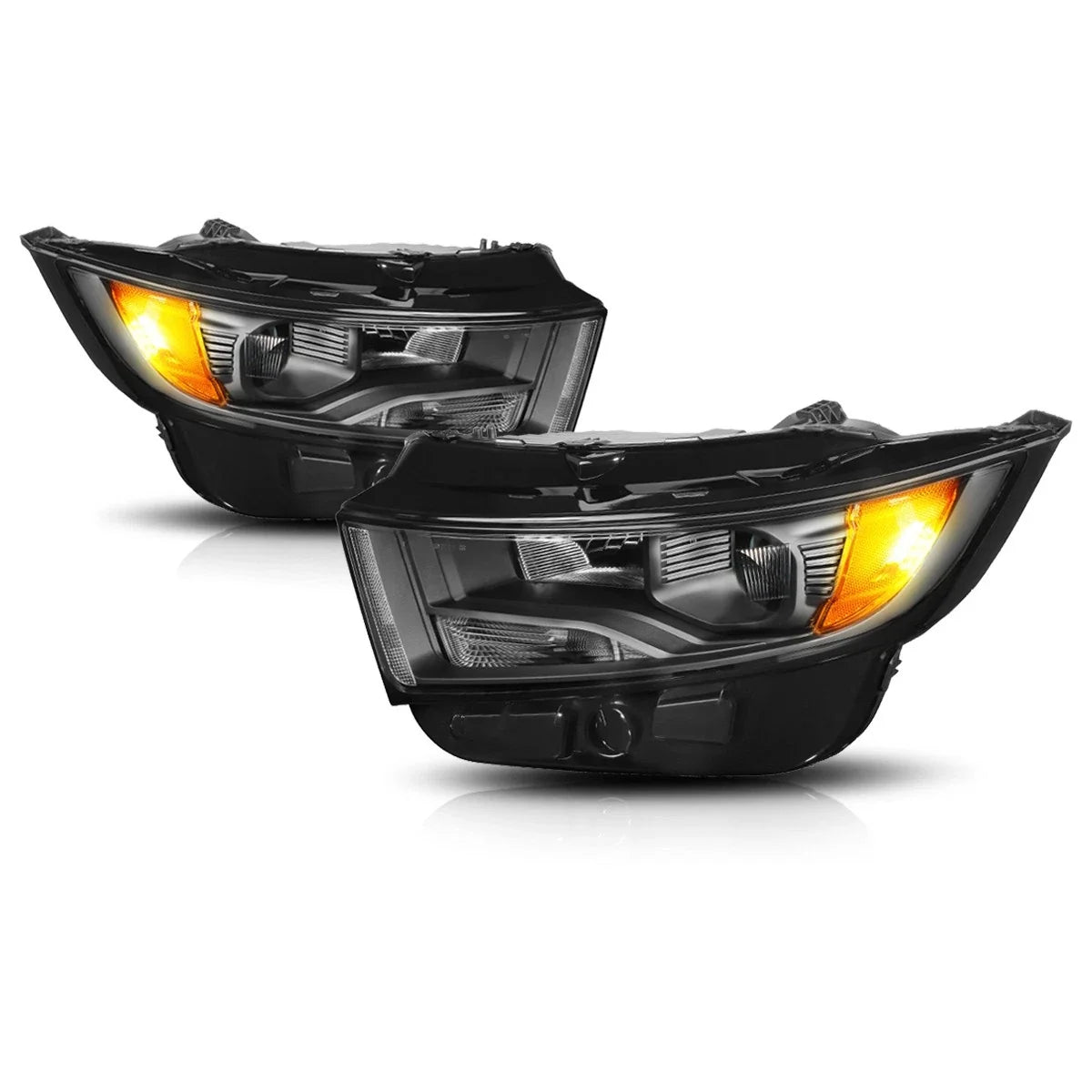 Projector Black Housing Headlight Set for Ford Edge (2015–2018)
