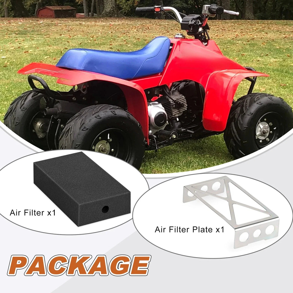 Air Filter with Plate for Honda FourTrax 70 TRX70 (1986-1987)