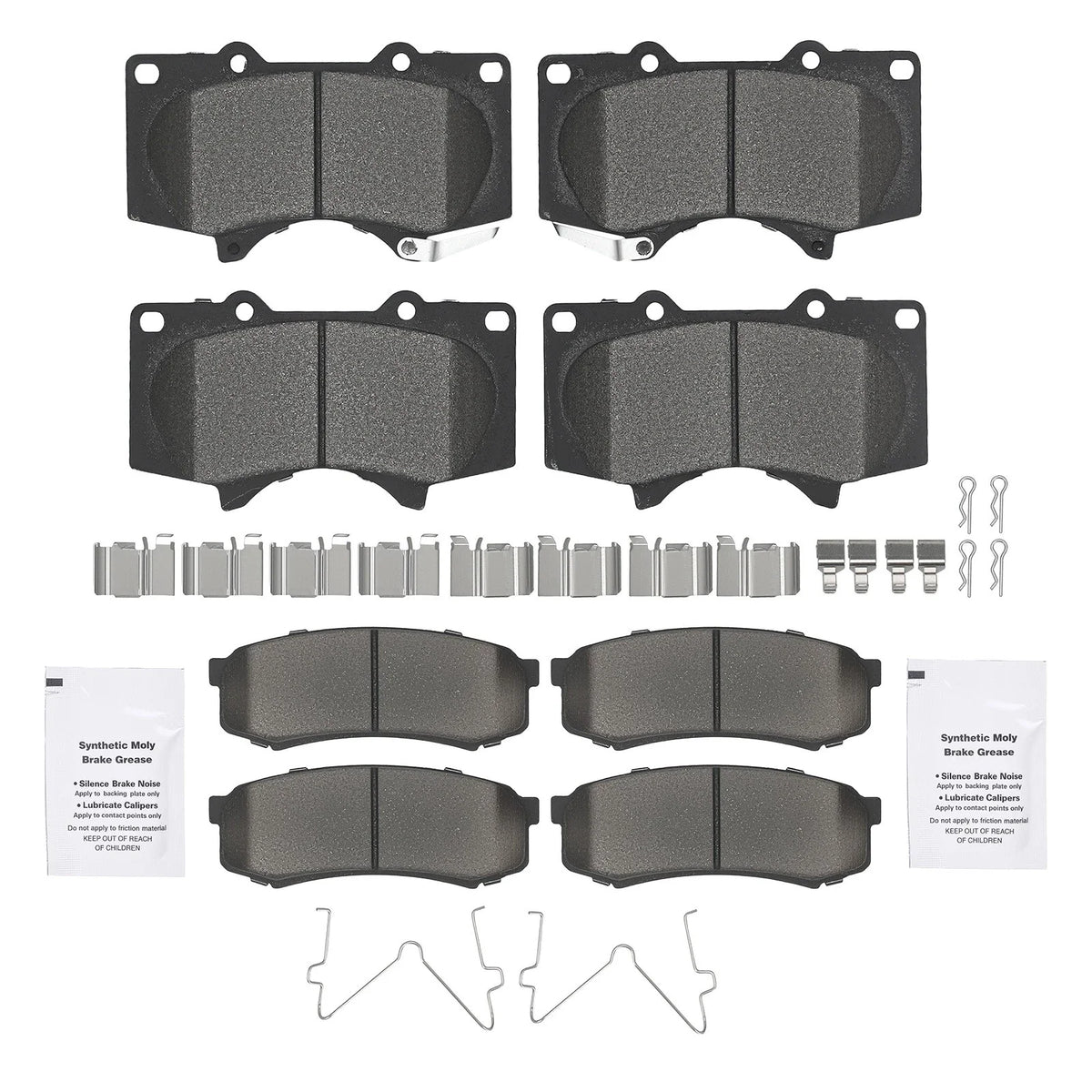 8pcs Ceramic Brake Pads Set for Toyota 4Runner (2003–2024) w/Hardware