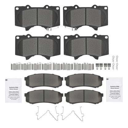8pcs Ceramic Brake Pads Set for Toyota 4Runner (2003–2024) w/Hardware