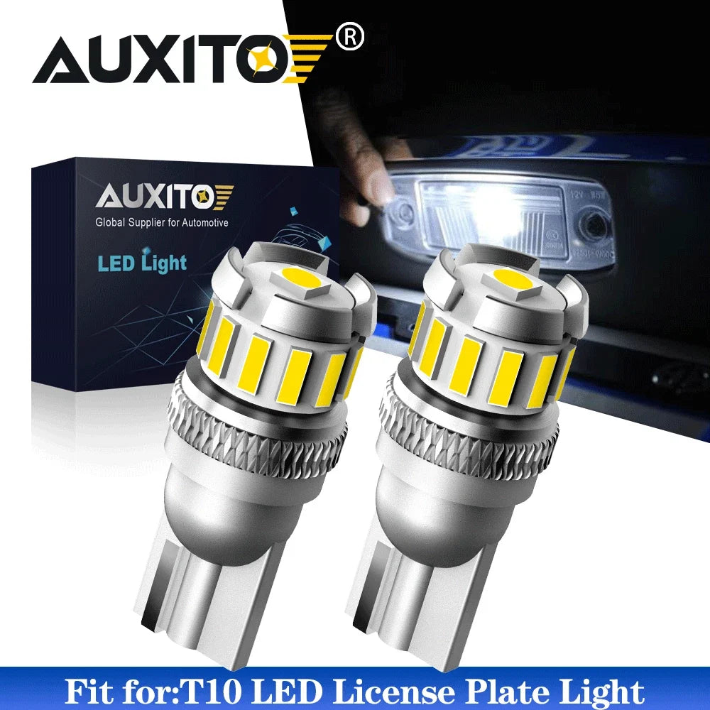 AUXITO 2X White LED License Light Bulb T10 2825 168 158 for Dome Map