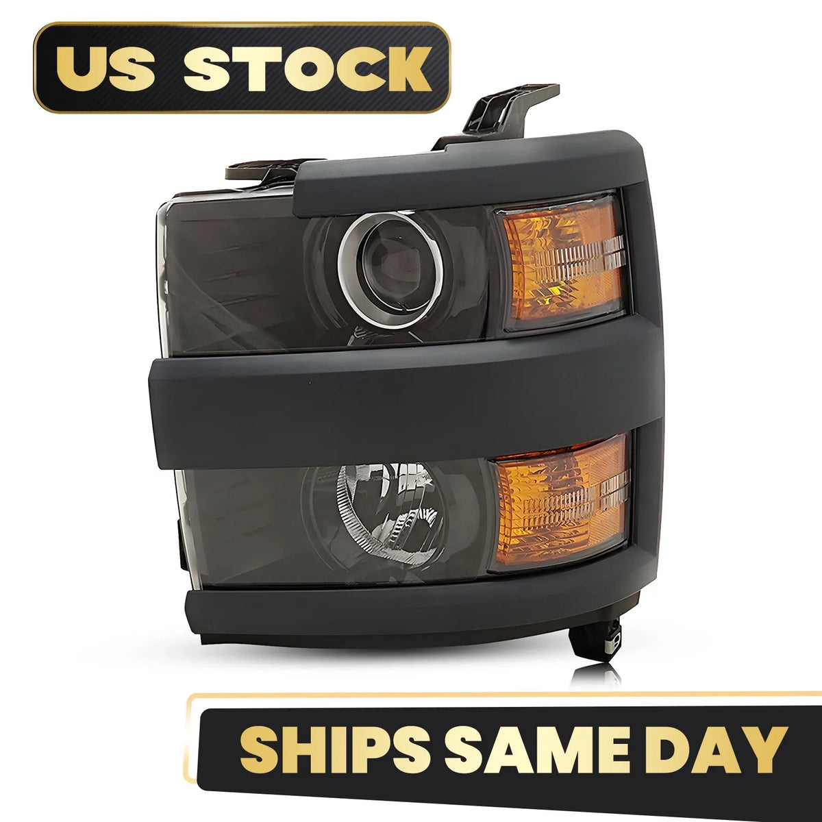 Halogen Headlight with Bulb Driver Left for Chevy Silverado 2500 3500 HD (2015–2019)