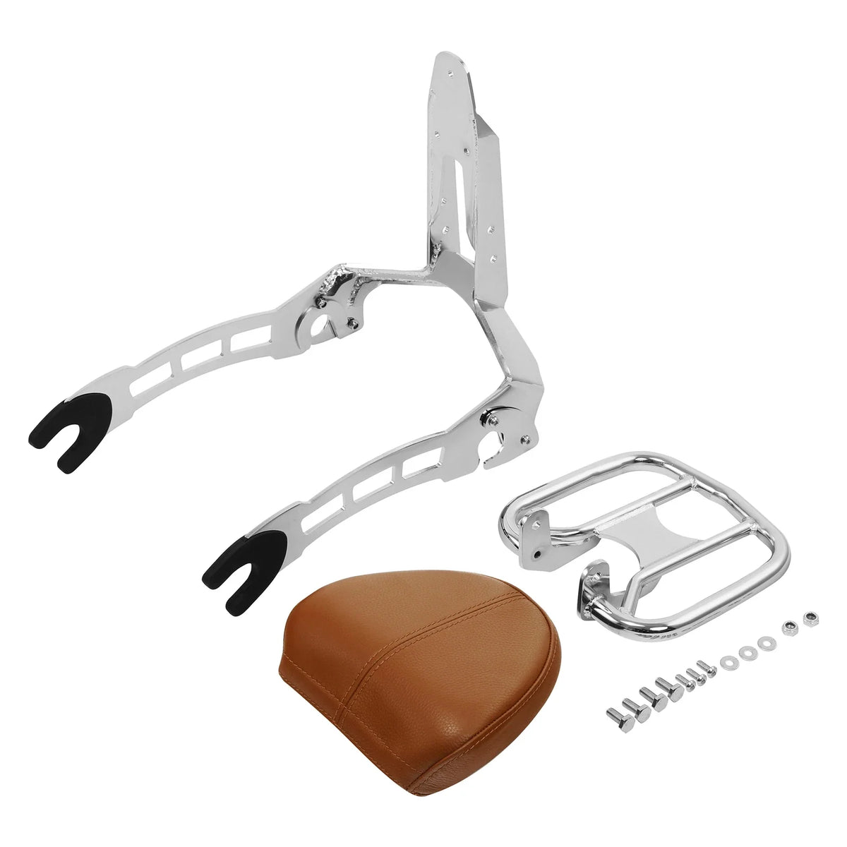 Chrome Sissy Bar Backrest Luggage Rack Spools for Indian Scout (2015–2024)