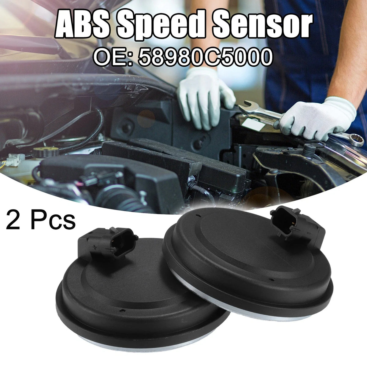 2 Pcs ABS Wheel Speed Sensor for Kia Sorento (2016–2020) No. 58980C5000