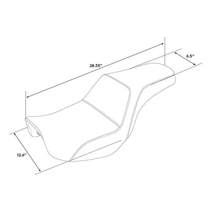 Black Seat Set for Harley Dyna Low Rider & Street Bob 2006-2017