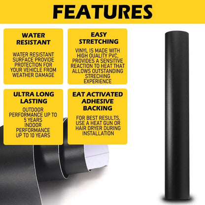 Bubble Free Satin Black Matte Vinyl Wrap Sticker Film for DIY