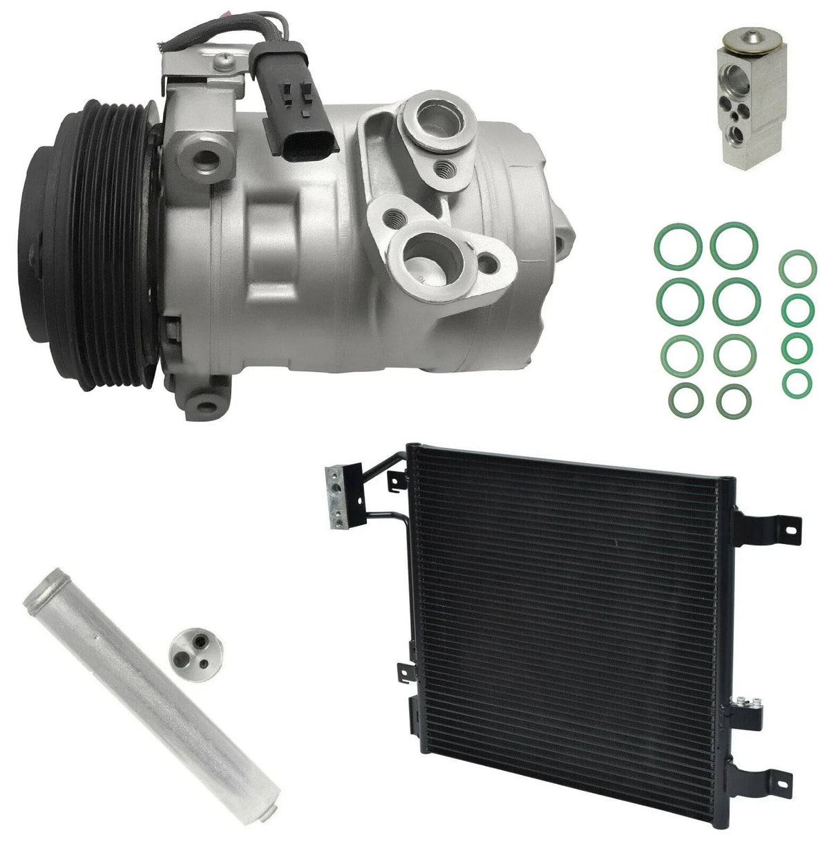 AC Compressor Kit with Condenser for Jeep Wrangler 3.8L (2011–2018)