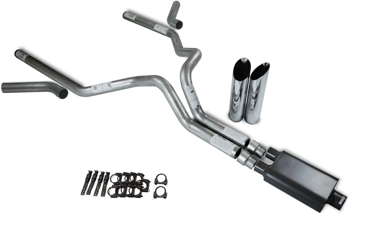 Dual Exhaust Kit for Chevy GMC 1500 (1996–1999) 3" 2 Chamber Muffler