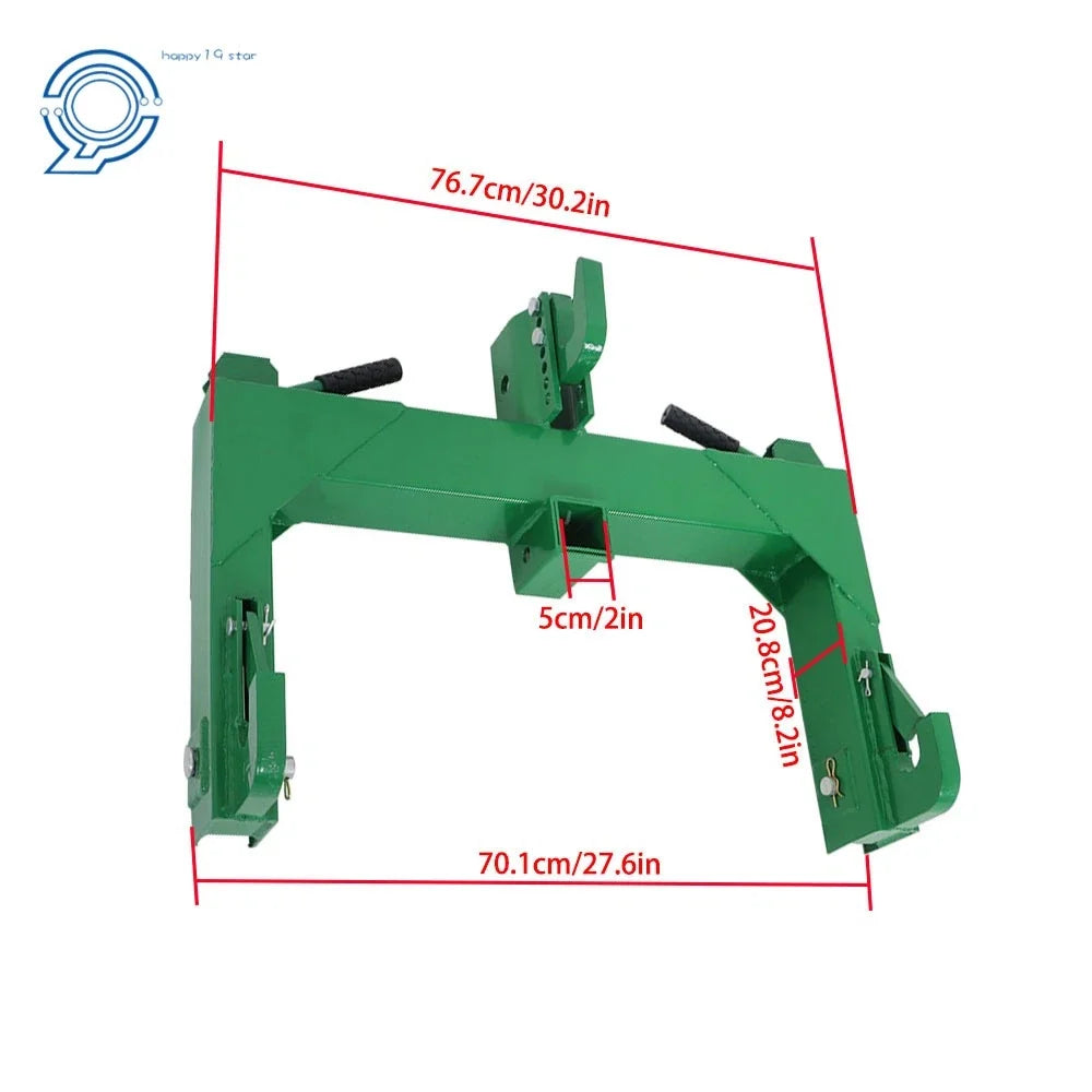 3-Point Quick Hitch with 2" Receiver for Category 1 & 2 Tractor (3000lb)