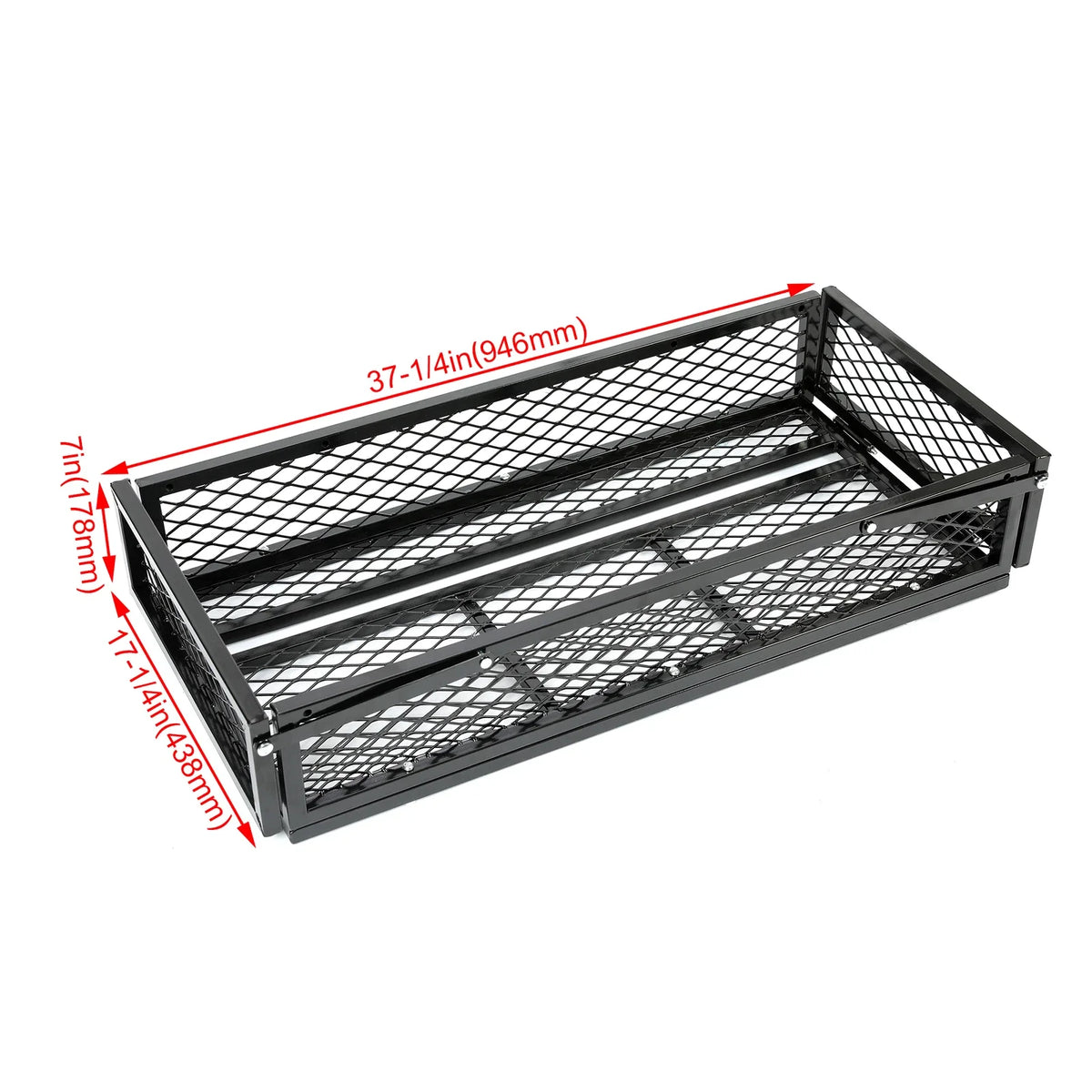 Front Cargo Basket Rack for ATV Universal Steel Black