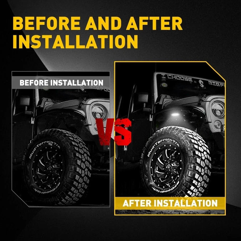 8-Pack LED Rock Lights for Jeep, UTV, ATV, Offroad, Truck
