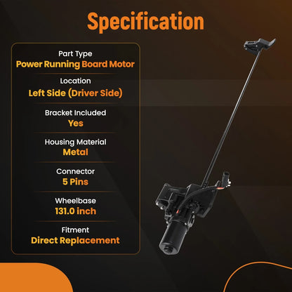 Left Motor for Power Running Board with Bracket - Ford Expedition 2015-2017