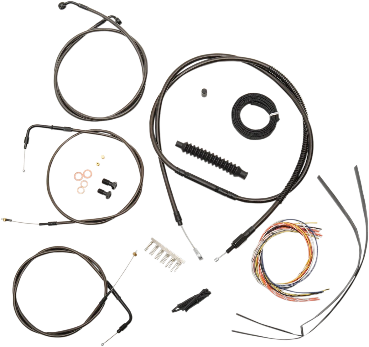 Complete Midnight Braided Cable Kit for Harley Davidson (2007–2010)