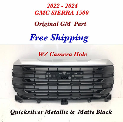 Upper Front Grille #63 Quicksilver Metallic for GMC Sierra 1500 2022-2024