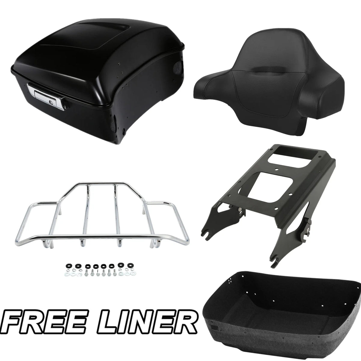 Matt Black Trunk Pad Mount Rack for Harley 2009-2013 Electra Glide