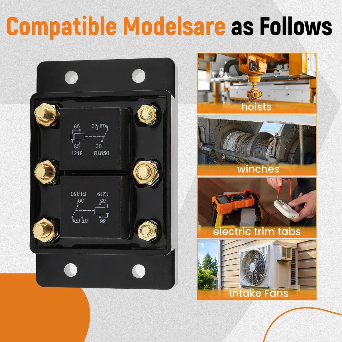Relay Module 6 Terminal Forward + Reverse for Snow Plow (Winch, Tarp)