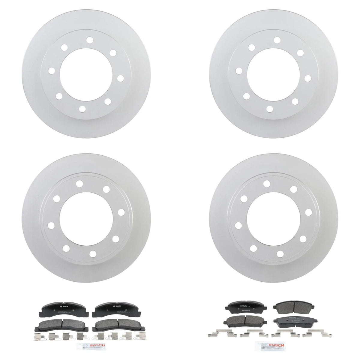 Bosch QuietCast Rotor & Semi-Met Disc Brake Pad Kit for Ford F-250 (2000–2004)