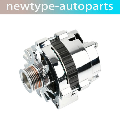 Chrome High Output Alternator 130 Amp for Chevy GM