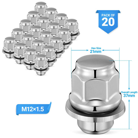 20pcs M12x1.5 Lug Nuts for Toyota Camry Tacoma Highlander Corolla