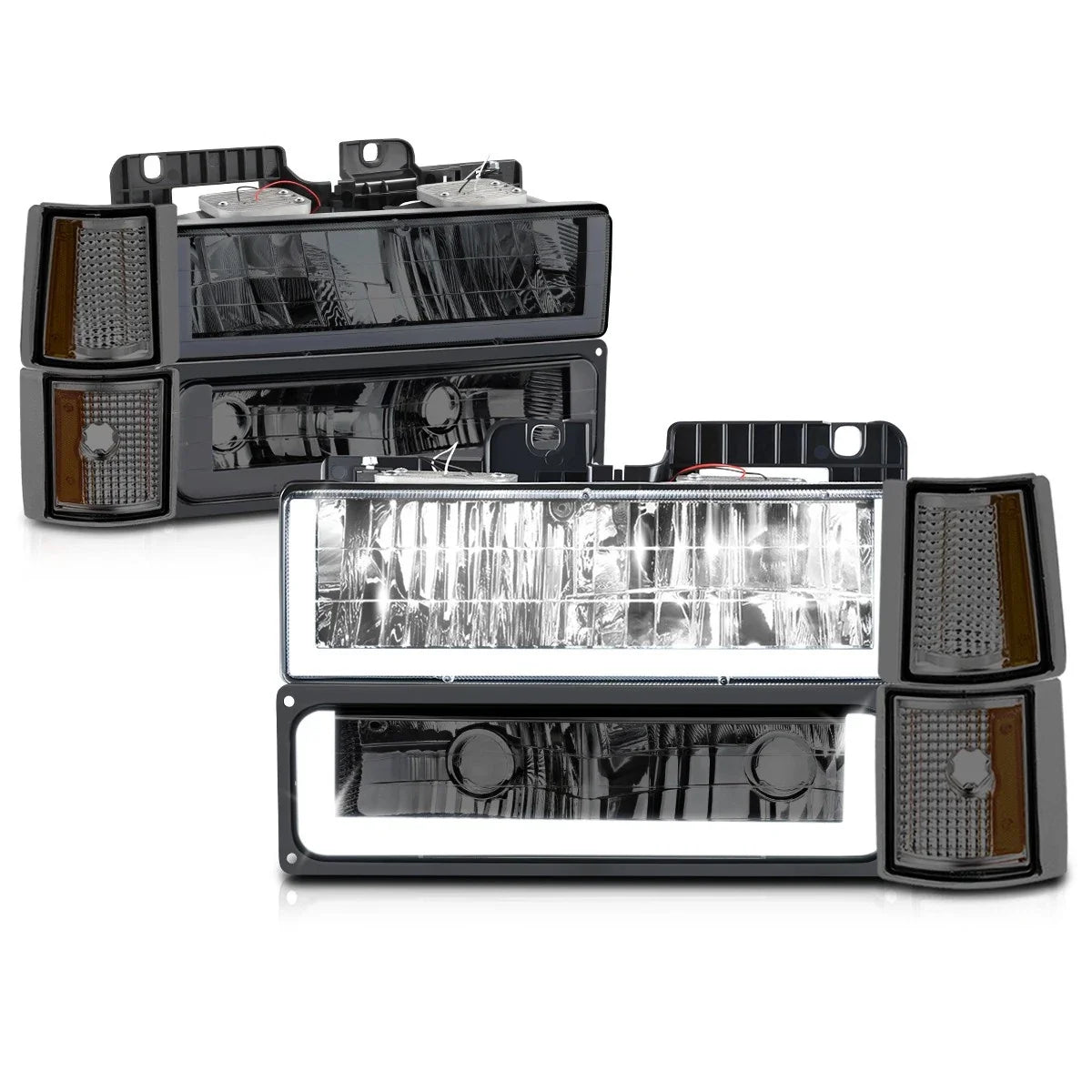 U-Shape LED DRL Headlights for GMC C/K Pickup Suburban Yukon (1994–2000)