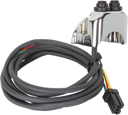 Chrome Control Assembly Mounted on Handlebar for Harley FL