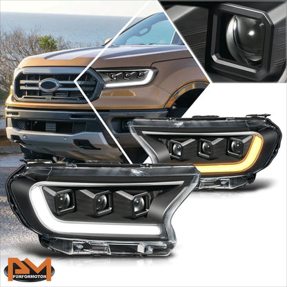 Projector Headlights with LED DRL & Turn Signal for Ford Ranger 2019-2023