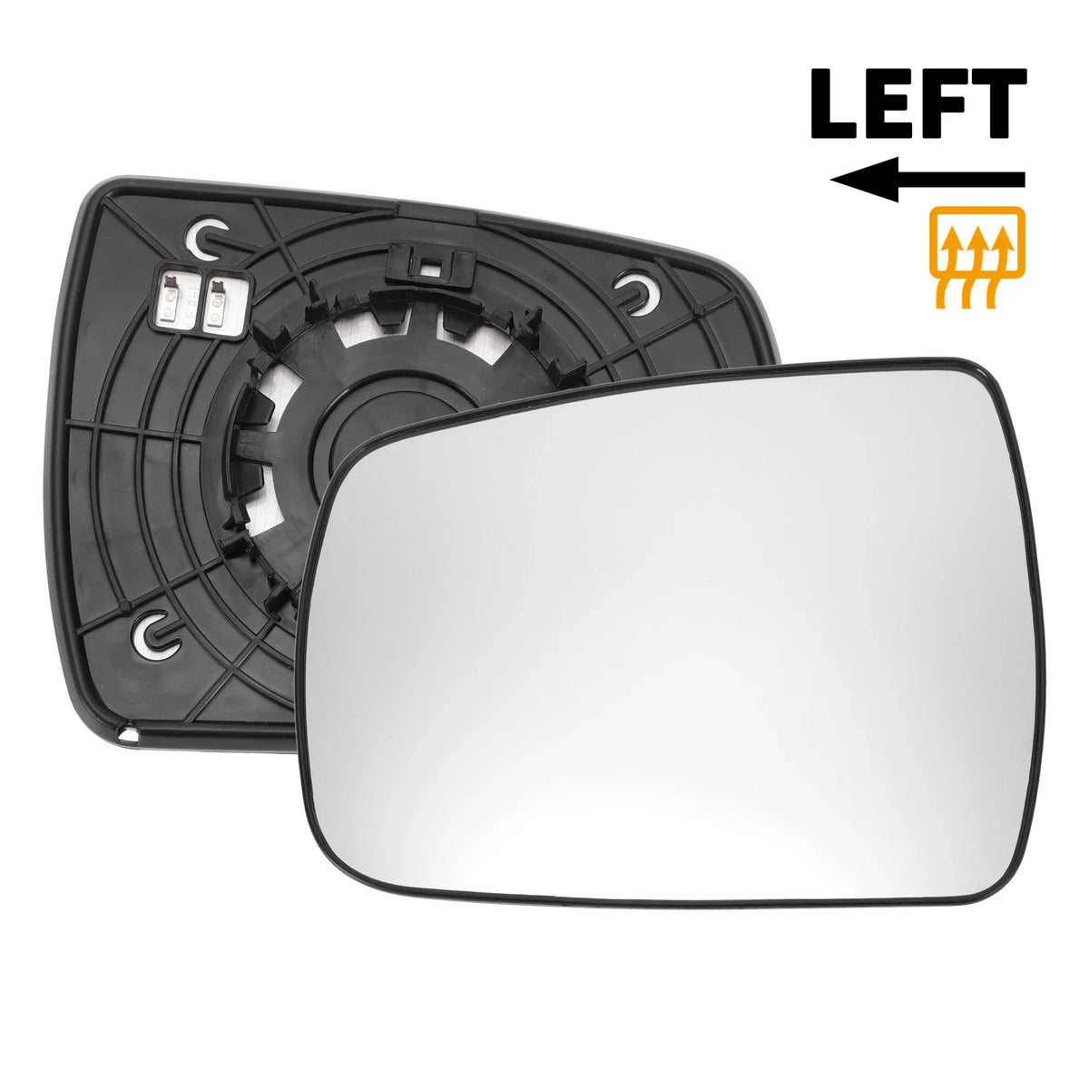 Heated Left Side White Mirror Glass for KIA Sorento (2009–2014)