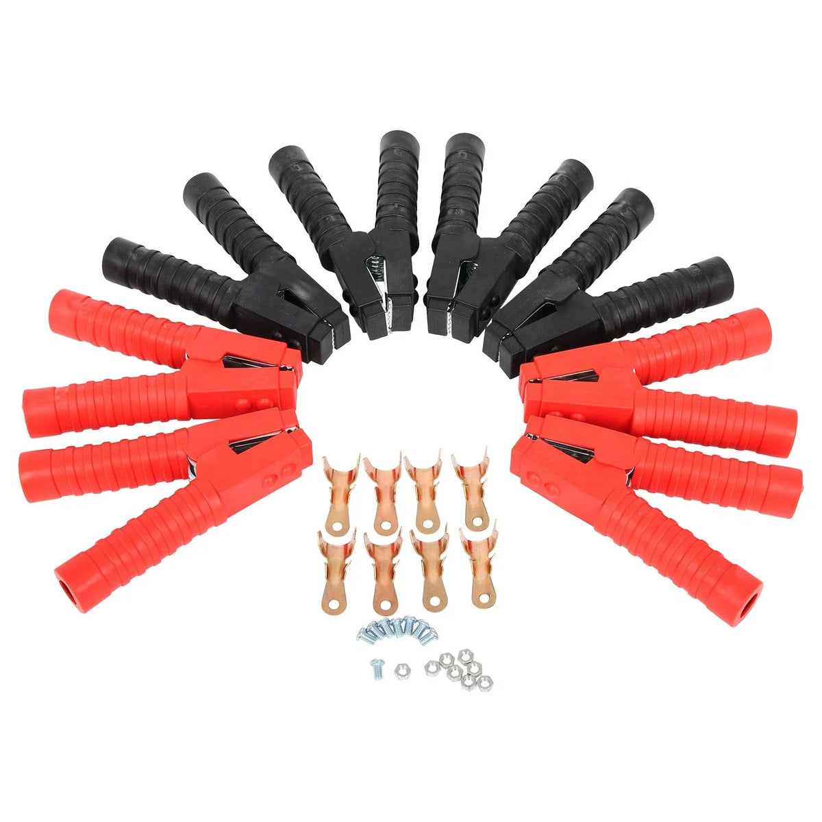 Set of 8 Jumper Cables with Alligator Clamps for Cars and Trucks
