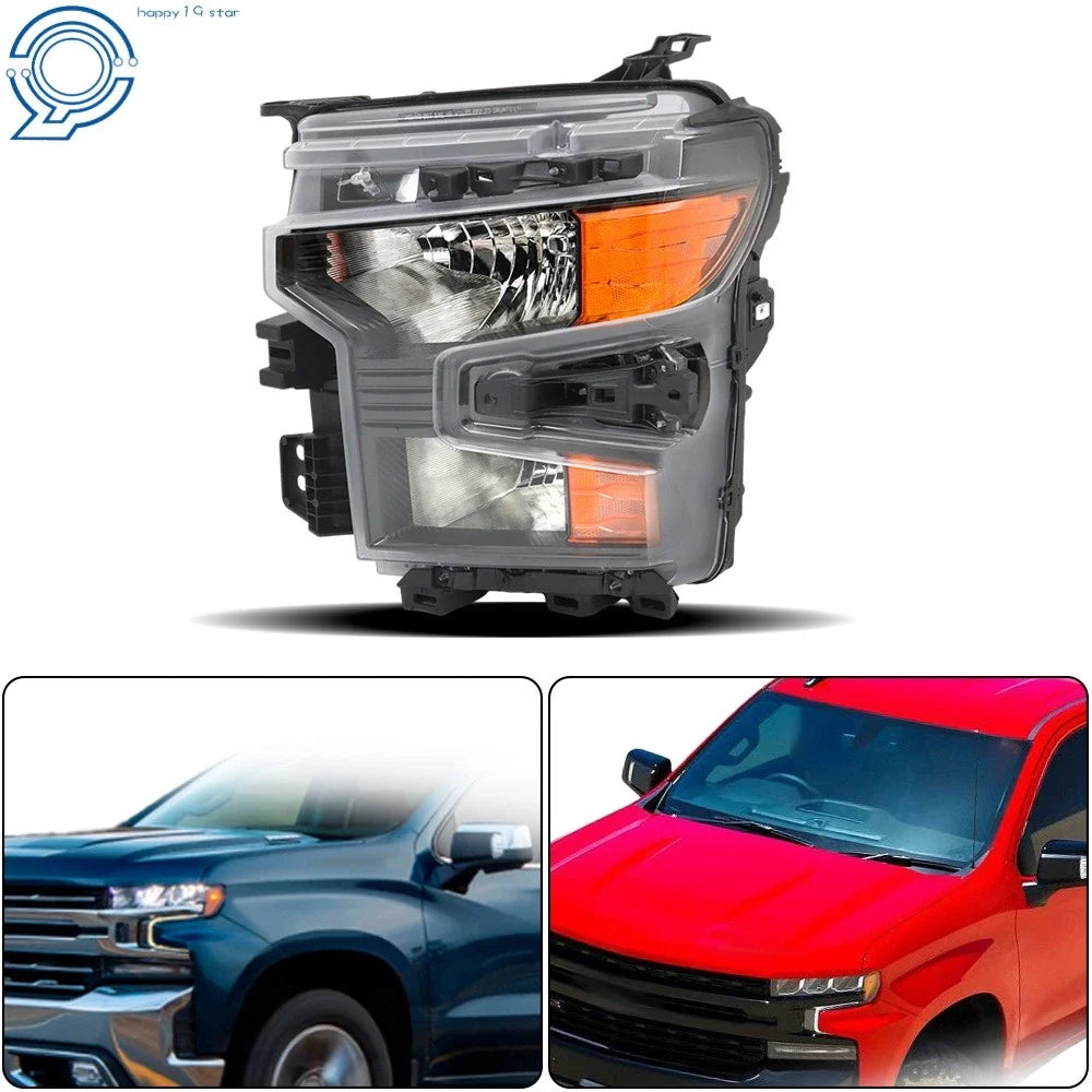 Left Halogen Headlamp for Chevy Silverado 1500 (2022–2024) Black Housing