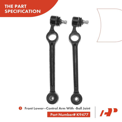 2X Front Control Arms with Ball Joints for Ford Festiva (1988-1993)
