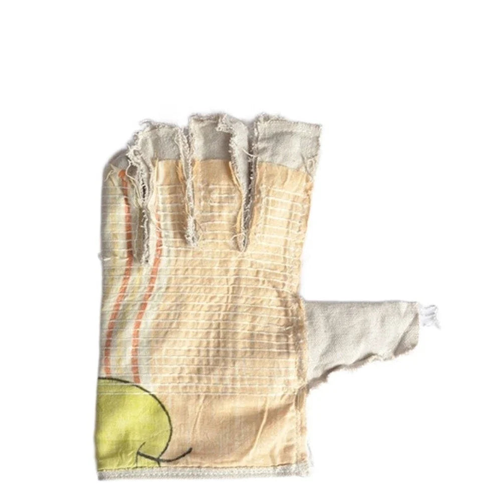 Canvas welding protection gloves with reinforced seams for construction sites