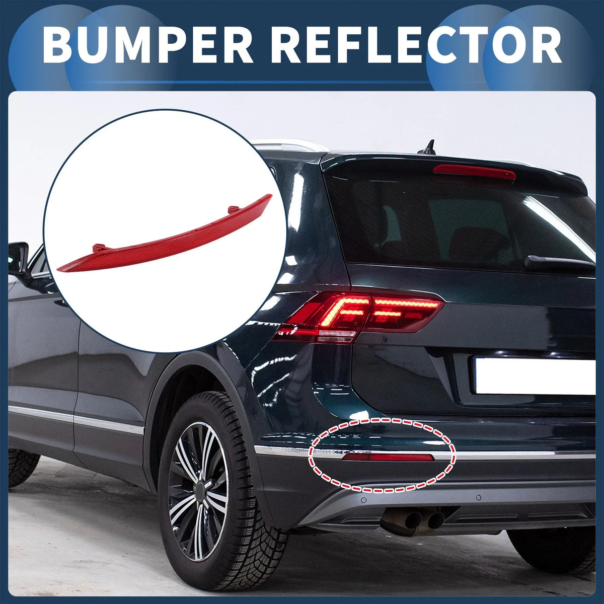 Bumper Reflector No. 3C8945105B for Volkswagen CC (2008–2012) Rear Left Plastic