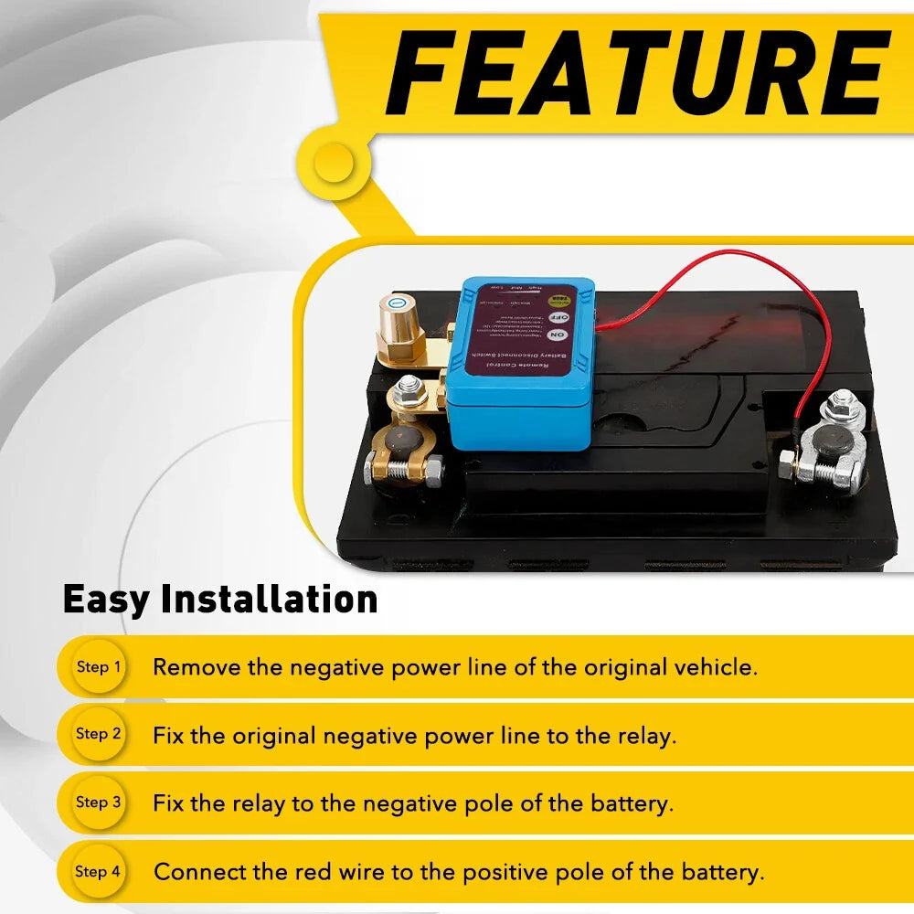 Remote Battery Disconnect Switch 240A 12V for Various Vehicles