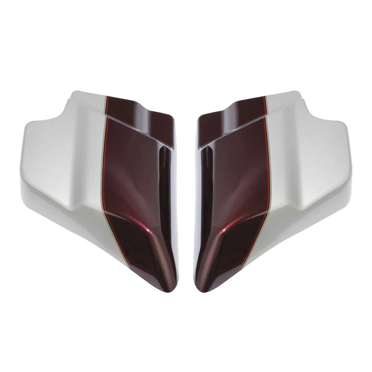 Twisted Cherry/Silver Fortune Side Covers Panel for 2009–2023 Harley Road King