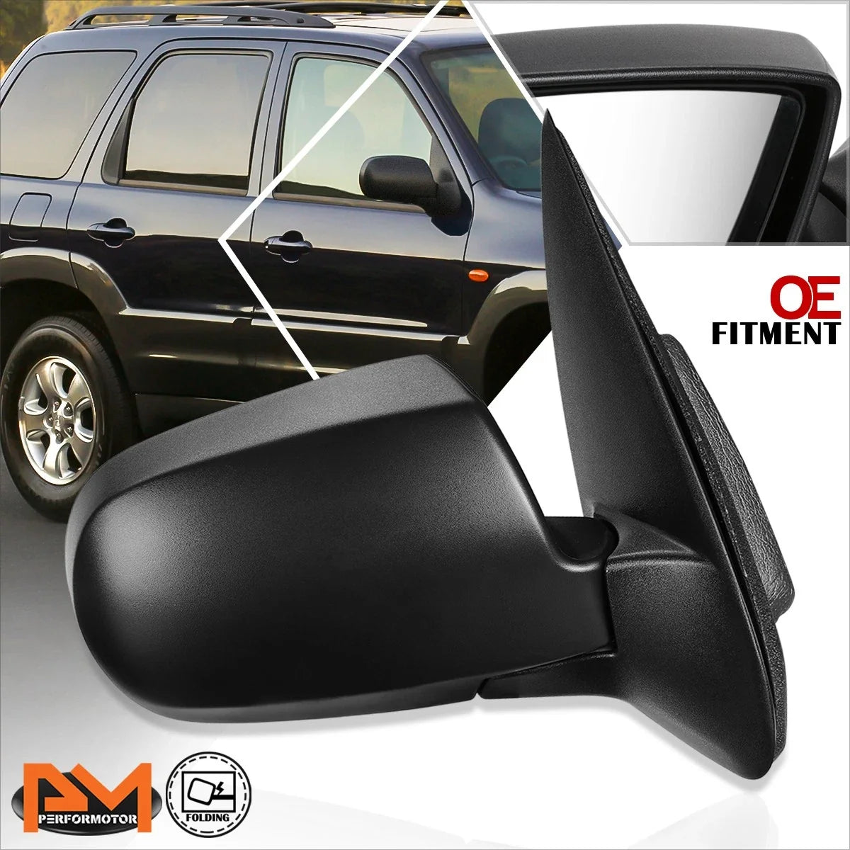 Adjustable Manual Side Rear View Mirror for Mazda Tribute (2001-2004)