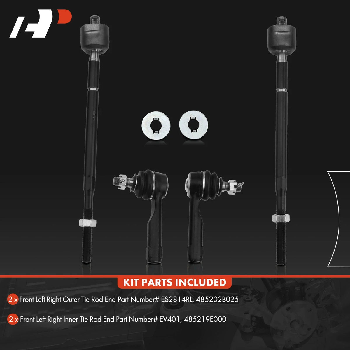 Set of 4 Front Inner & Outer Tie Rods for Altima (1998–2001) Nissan