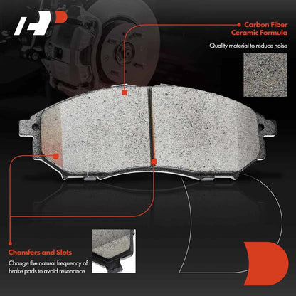 Front Brake Rotors (Drilled) & Ceramic Pads for Nissan Murano 2011-2014