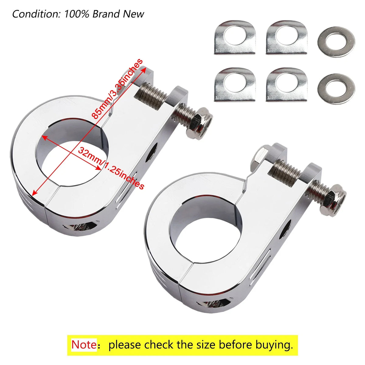 1.25" Foot Peg Mount Clamp for Harley Dyna Engine Crash Bar