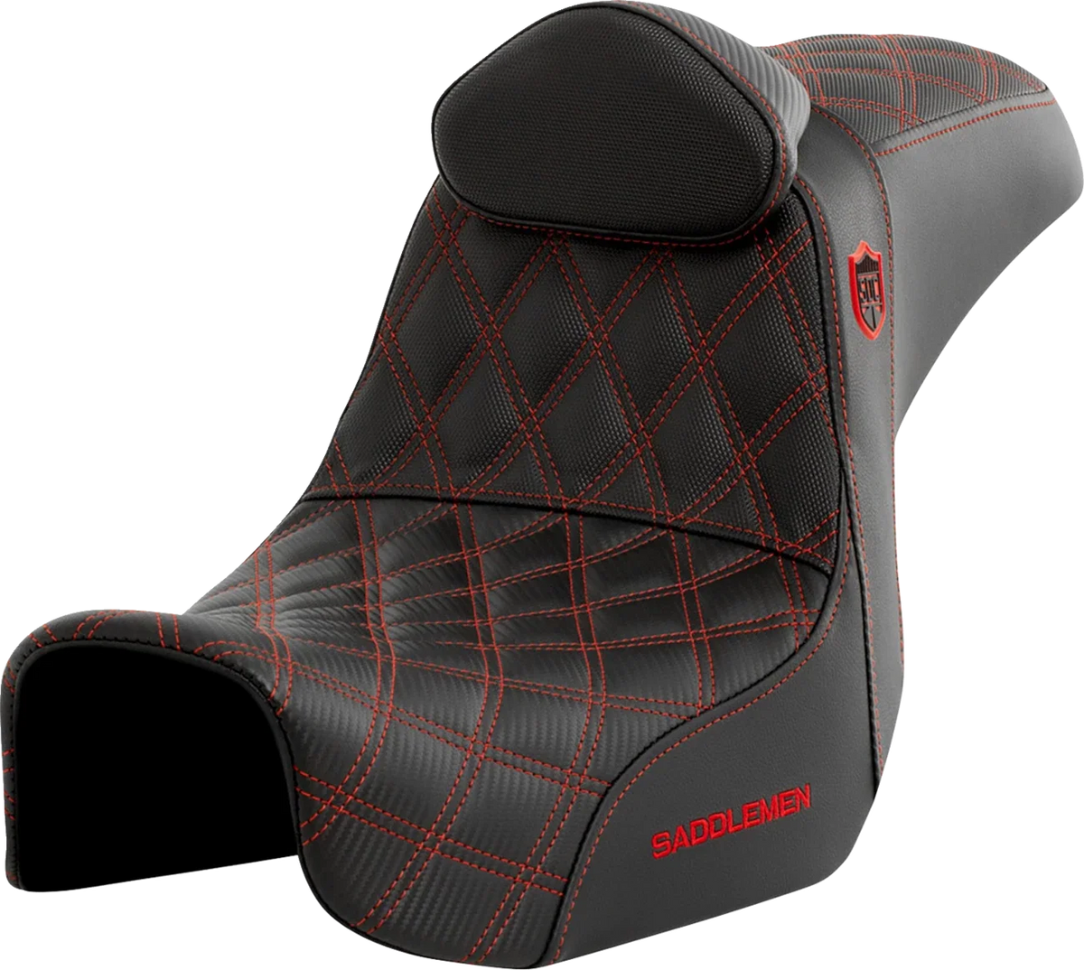 SADDLEMEN Pro Series SDC Performance Seat for Harley Dyna (w/ Backrest)