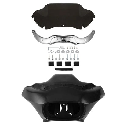 Unpainted Inner Outer Fairings Windshield Trim for Harley Road Glide
