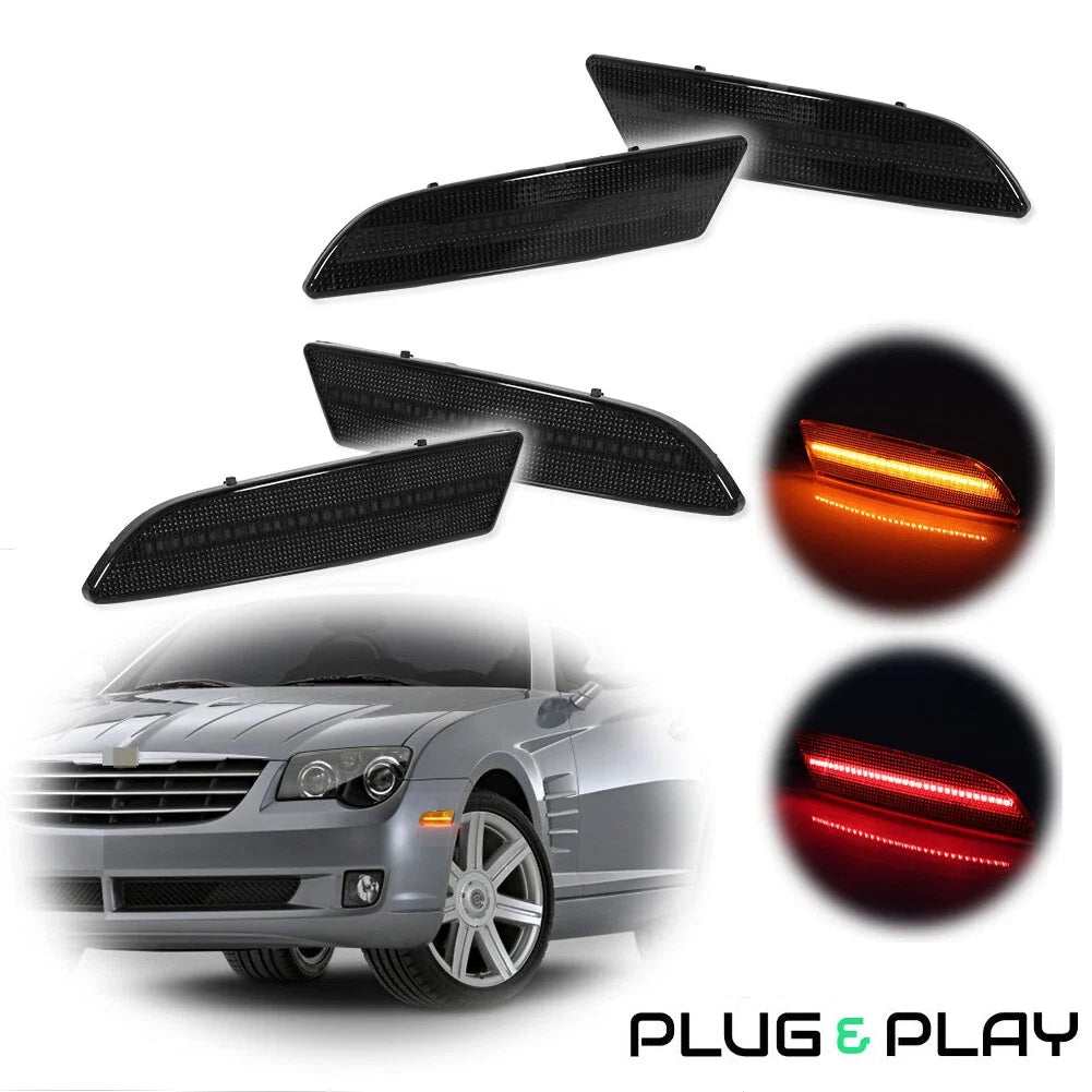 Set of 2 LED Side Bumper Marker Lights for Chrysler Crossfire (2004–2008)