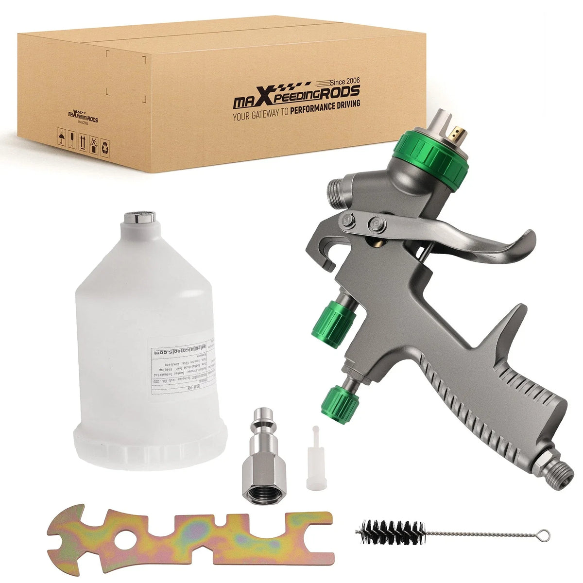 LVLP Auto Gun 1.3mm for Paint Work (600ml Cup, Pressure Regulator)