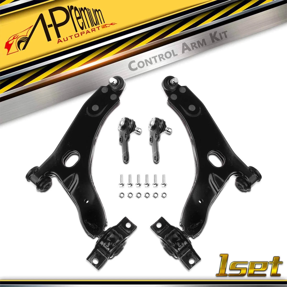 Set of 4 Front Lower Control Arms & Ball Joints for Ford Focus (2000–2004)