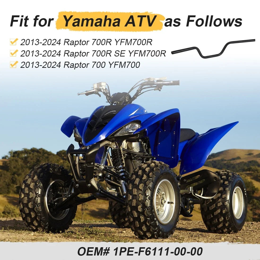 Handlebars Heavy Duty for Yamaha Raptor 700 (2013-2024)
