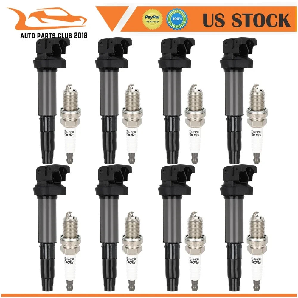 Set of 8 Ignition Coils and Spark Plugs for BMW 550i 750i Z4 (2006–2008)